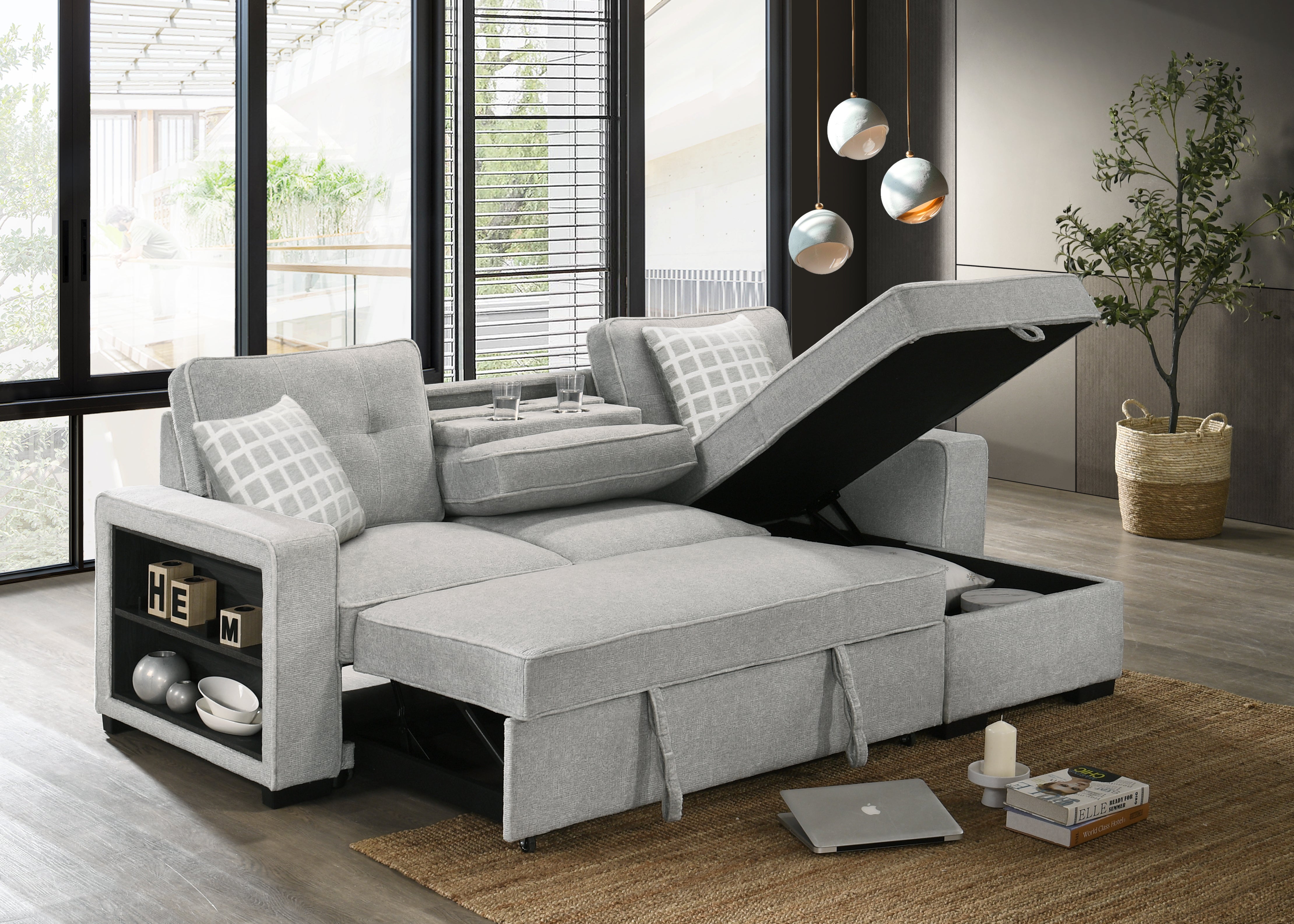 Leni Fabric Sleeper Sectional