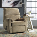  Manufacturer Color_Mocha -- Signature Design by Ashley Nerviano Fabric Recliner with Wall Recline IMAGE 3