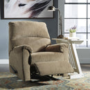  Manufacturer Color_Mocha -- Signature Design by Ashley Nerviano Fabric Recliner with Wall Recline IMAGE 4
