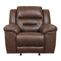  Manufacturer Color_Chocolate  Motion Type_Manual  -- Signature Design by Ashley Stoneland Rocker Leather Look Recliner IMAGE 1