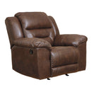  Manufacturer Color_Chocolate  Motion Type_Manual  -- Signature Design by Ashley Stoneland Rocker Leather Look Recliner IMAGE 2