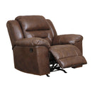  Manufacturer Color_Chocolate  Motion Type_Manual  -- Signature Design by Ashley Stoneland Rocker Leather Look Recliner IMAGE 3