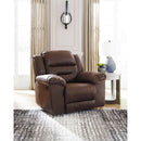  Manufacturer Color_Chocolate  Motion Type_Manual  -- Signature Design by Ashley Stoneland Rocker Leather Look Recliner IMAGE 5