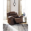  Manufacturer Color_Chocolate  Motion Type_Manual  -- Signature Design by Ashley Stoneland Rocker Leather Look Recliner IMAGE 6