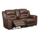  Manufacturer Color_Chocolate  Motion Type_Power Recline  -- Signature Design by Ashley Stoneland Reclining Leather Look Loveseat with Console IMAGE 2