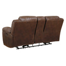  Manufacturer Color_Chocolate  Motion Type_Power Recline  -- Signature Design by Ashley Stoneland Reclining Leather Look Loveseat with Console IMAGE 3