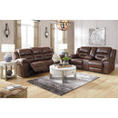  Manufacturer Color_Chocolate  Motion Type_Power Recline  -- Signature Design by Ashley Stoneland Reclining Leather Look Loveseat with Console IMAGE 9