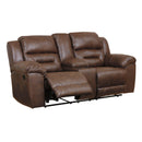  Manufacturer Color_Chocolate  Motion Type_Reclining  -- Stoneland 3990494 Double Reclining Loveseat with Console IMAGE 2