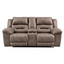  Manufacturer Color_Fossil  Motion Type_Power Recline  -- Stoneland 3990596 Double Reclining Power Loveseat with Console IMAGE 1
