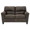  Manufacturer Color_Smoke -- Signature Design by Ashley Navi Stationary Leather Look Loveseat IMAGE 1