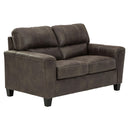  Manufacturer Color_Smoke  -- Signature Design by Ashley Navi Stationary Leather Look Loveseat IMAGE 2