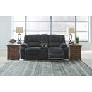  Motion Type_Reclining -- Signature Design by Ashley Draycoll Reclining Fabric Loveseat with Console IMAGE 6