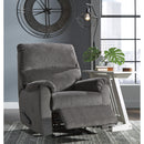  Manufacturer Color_Grey  -- Signature Design by Ashley Nerviano Fabric Recliner with Wall Recline IMAGE 4