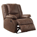  Manufacturer Color_Coffee  -- Signature Design by Ashley Bladewood Leather Look Recliner with Wall Recline IMAGE 3