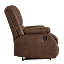  Manufacturer Color_Coffee  -- Signature Design by Ashley Bladewood Leather Look Recliner with Wall Recline IMAGE 4