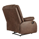  Manufacturer Color_Coffee  -- Signature Design by Ashley Bladewood Leather Look Recliner with Wall Recline IMAGE 5