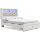  Size_Queen  -- Signature Design by Ashley Altyra Upholstered Bookcase Bed with Storage IMAGE 1