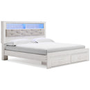  Size_King  -- Altyra B2640B30 King Upholstered Bookcase Bed with Storage IMAGE 1