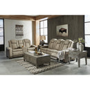  Manufacturer Color_Sand -- Signature Design by Ashley Next Gen DuraPella Power Reclining Leather Look Loveseat with Console IMAGE 13