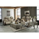  Manufacturer Color_Sand -- Signature Design by Ashley Next Gen DuraPella Power Reclining Leather Look Loveseat with Console IMAGE 14