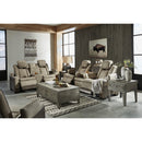  Manufacturer Color_Sand -- Signature Design by Ashley Next Gen DuraPella Power Reclining Leather Look Loveseat with Console IMAGE 17