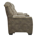  Manufacturer Color_Sand -- Signature Design by Ashley Next Gen DuraPella Power Reclining Leather Look Loveseat with Console IMAGE 3