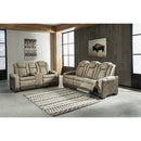  Manufacturer Color_Sand -- Signature Design by Ashley Next Gen DuraPella Power Reclining Leather Look Loveseat with Console IMAGE 6