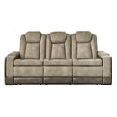  Manufacturer Color_Sand -- Signature Design by Ashley Next Gen DuraPella Power Reclining Leather Look Sofa IMAGE 2