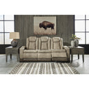  Manufacturer Color_Sand -- Signature Design by Ashley Next Gen DuraPella Power Reclining Leather Look Sofa IMAGE 5