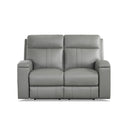  Amax Leather Sullivan 7076W-20P2Z-2517 Power Reclining Zero Grav. Loveseat - Silver Gray IMAGE 1