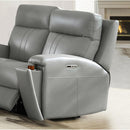  Amax Leather Sullivan 7076W-20P2Z-2517 Power Reclining Zero Grav. Loveseat - Silver Gray IMAGE 3