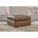  Manufacturer Color_Caramel -- Signature Design by Ashley Emilia Leather Match Ottoman IMAGE 4