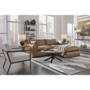  Manufacturer Color_Caramel -- Signature Design by Ashley Emilia Leather Match Ottoman IMAGE 6