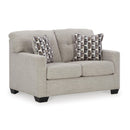  Manufacturer Color_Pebble  -- Signature Design by Ashley Mahoney Stationary Fabric Loveseat IMAGE 1