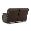  Manufacturer Color_Dark Brown -- Signature Design by Ashley Leesworth Power Reclining Leather Match Loveseat IMAGE 5