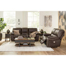  Manufacturer Color_Dark Brown -- Signature Design by Ashley Leesworth Power Reclining Leather Match Sofa IMAGE 10