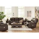  Manufacturer Color_Dark Brown -- Signature Design by Ashley Leesworth Power Reclining Leather Match Sofa IMAGE 11