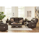  Manufacturer Color_Dark Brown -- Signature Design by Ashley Leesworth Power Reclining Leather Match Sofa IMAGE 12