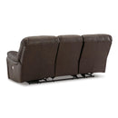  Manufacturer Color_Dark Brown -- Signature Design by Ashley Leesworth Power Reclining Leather Match Sofa IMAGE 5