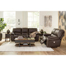  Manufacturer Color_Dark Brown -- Signature Design by Ashley Leesworth Power Reclining Leather Match Sofa IMAGE 9