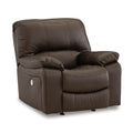  Manufacturer Color_Dark Brown -- Signature Design by Ashley Leesworth Power Rocker Leather Match Recliner IMAGE 1