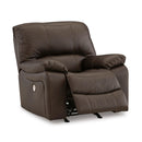  Manufacturer Color_Dark Brown -- Signature Design by Ashley Leesworth Power Rocker Leather Match Recliner IMAGE 2