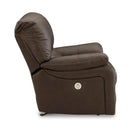  Manufacturer Color_Dark Brown -- Signature Design by Ashley Leesworth Power Rocker Leather Match Recliner IMAGE 4