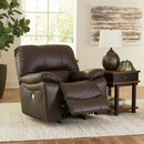  Manufacturer Color_Dark Brown -- Signature Design by Ashley Leesworth Power Rocker Leather Match Recliner IMAGE 7