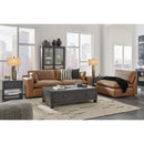  Manufacturer Color_Caramel -- Signature Design by Ashley Emilia Stationary Leather Match Loveseat IMAGE 4