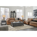  Manufacturer Color_Caramel -- Signature Design by Ashley Emilia Stationary Leather Match Loveseat IMAGE 6