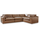  Manufacturer Color_Caramel -- Signature Design by Ashley Emilia Leather Match 4 pc Sectional IMAGE 1