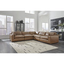  Manufacturer Color_Caramel -- Signature Design by Ashley Emilia Leather Match 5 pc Sectional IMAGE 2