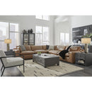  Manufacturer Color_Caramel -- Signature Design by Ashley Emilia Leather Match 5 pc Sectional IMAGE 4
