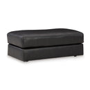  Manufacturer Color_Onyx -- Signature Design by Ashley Amiata Leather Match Ottoman IMAGE 1